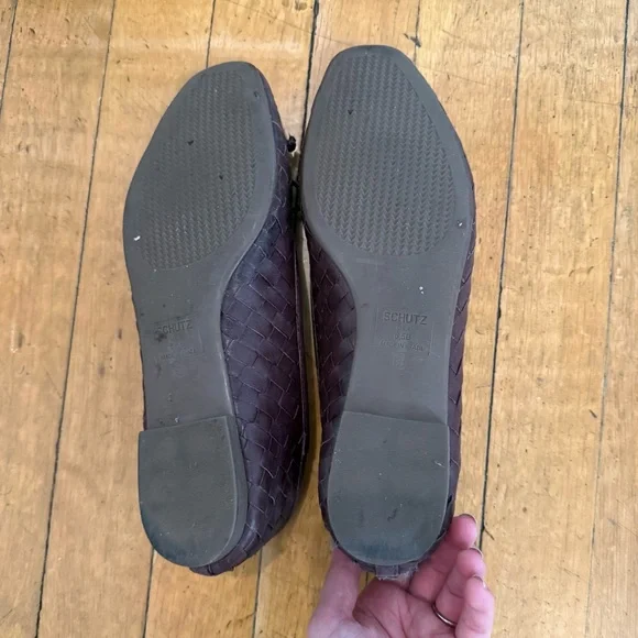 Schutz Arissa Flat Burgundy Woven size 6.5 - Picture 2 of 5